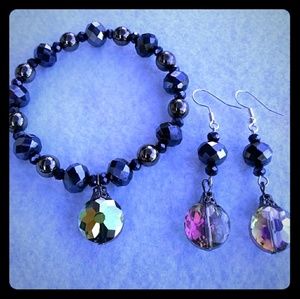 Matching bracelet and earring set